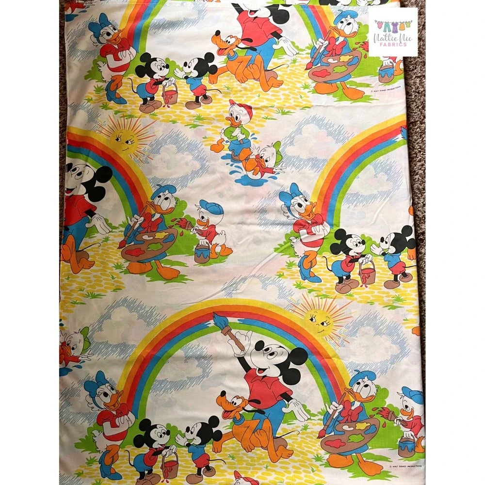Vintage Twin Mickey Mouse Set of Vintage sheets, 1 pillowcase,‎ Pacific, Disney
